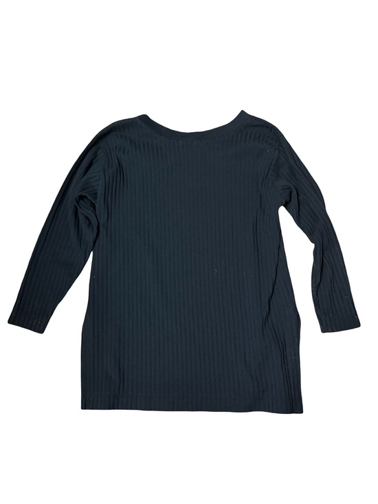 The Limited Tops - The Limited Black Ribbed Long-Sleeve Tee